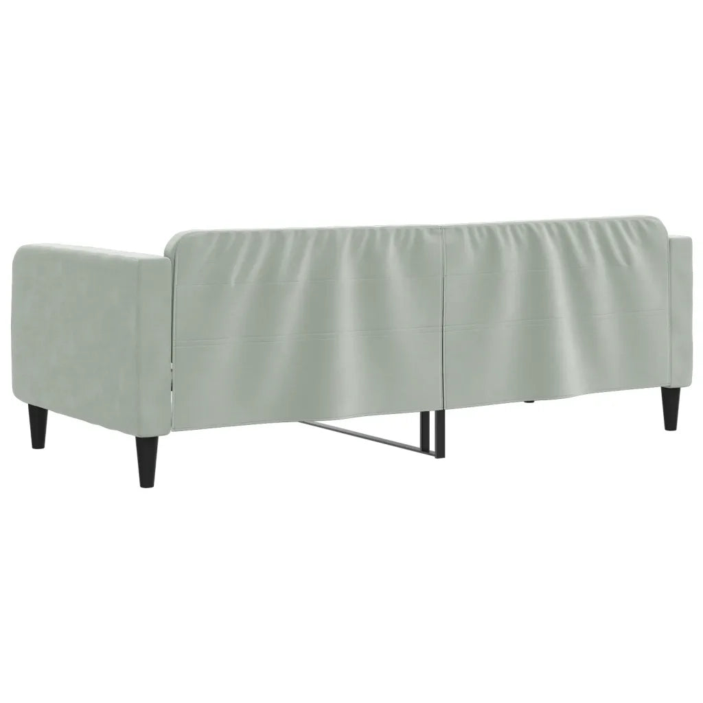 Letto da Giorno Grigio Chiaro 100x190 cm in Velluto