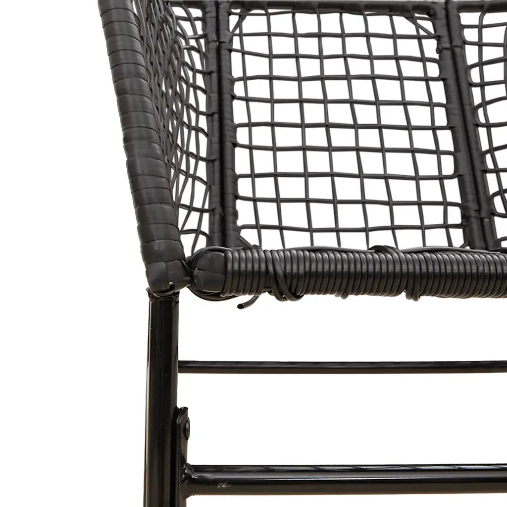 vidaXL Set Mobili da Pranzo per Giardino 5 pz Nero Polyrattan Vetro
