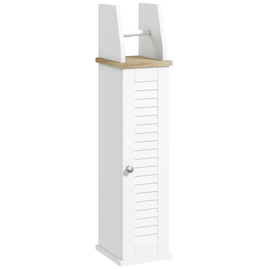Mobiletto Sottolavabo con Portarotoli ¨C Zephmum ¨C Bianco 18x20x80 cm
