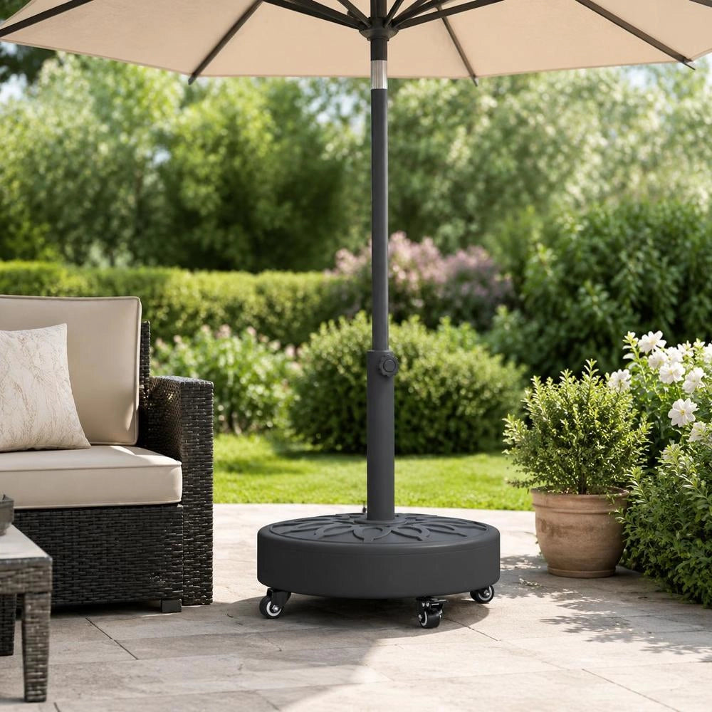 Parasol Base With Wheels For 38/48 Mm Pole, 27 Kg, Round
