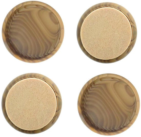 Set di 4 Viltglijders con Zwenkbekken e Viltbassa Antiscivolo per Pavimenti in Legno o Laminate - Colorazione Lichtbruin - Spessore della Base 4 mm - Gommini per Mobili