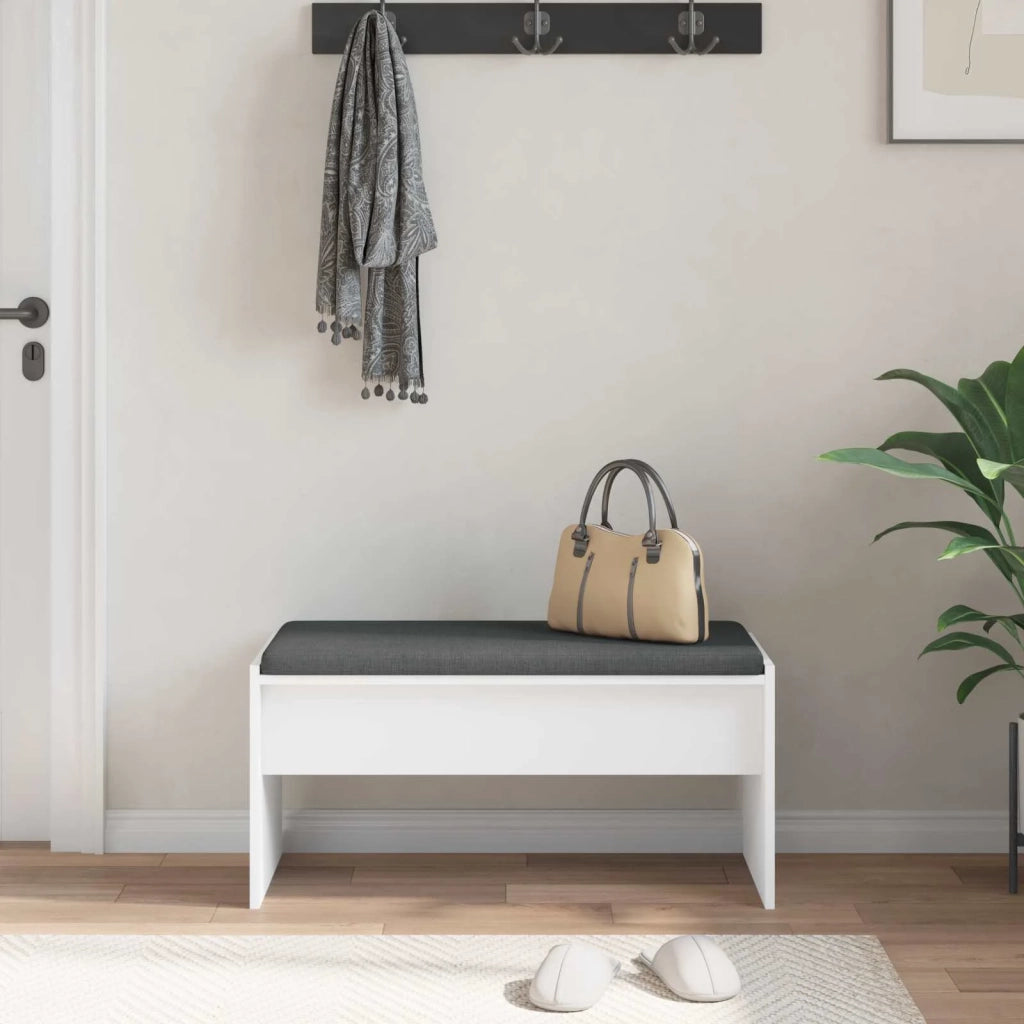 Panca per ingresso con cuscino Bianco 80 x 38 x 46 cm 891552