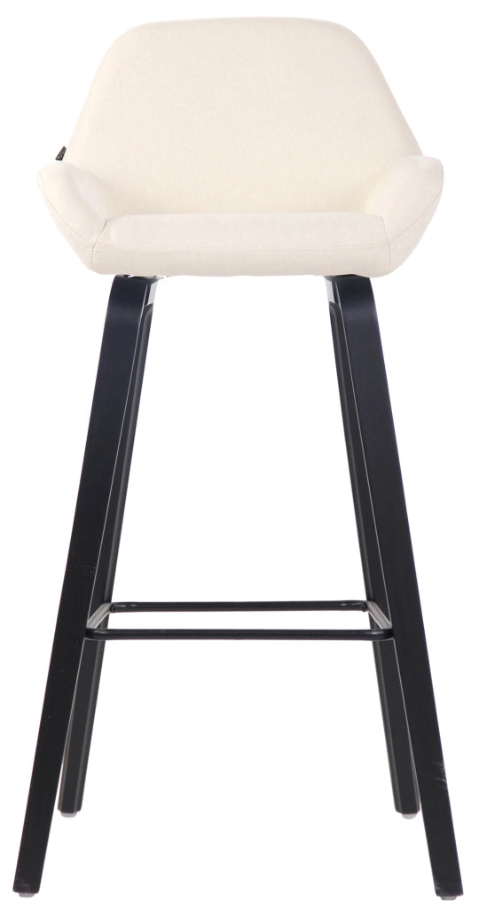 Sgabello bar Newnan in tessuto crema,nero (quercia)