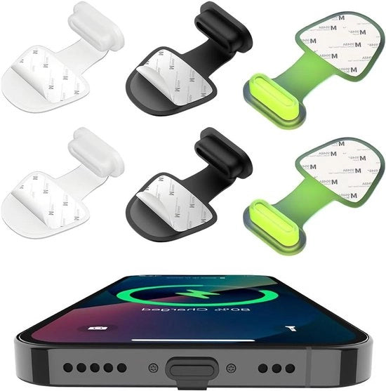 Set di 6 coperture per porta USB C - Tipo C - Copertura anti-stoffa per porta di ricarica - Coperchio per proteggere dall'usura