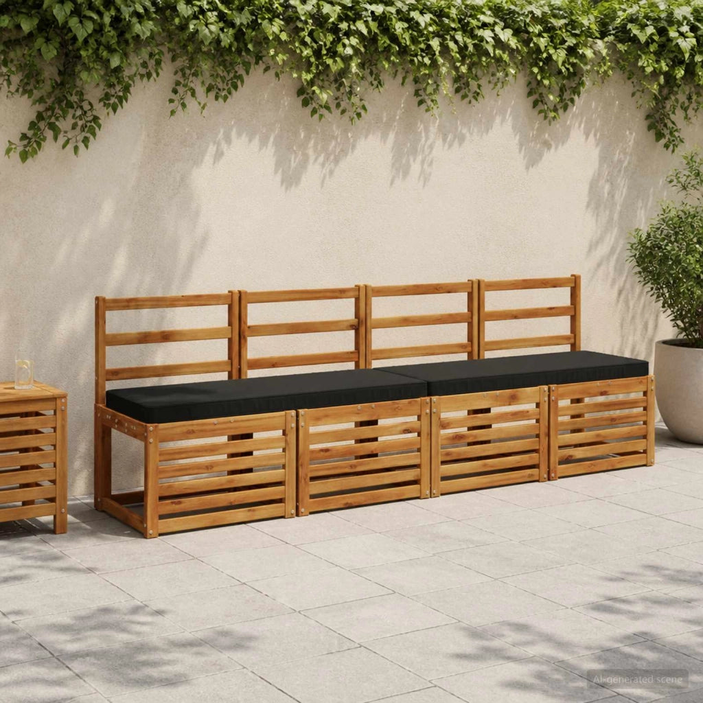 Cuscini per Panchina a 2 Pezzi VUGHT 2 pz 100% Poliestere Nero 951257
