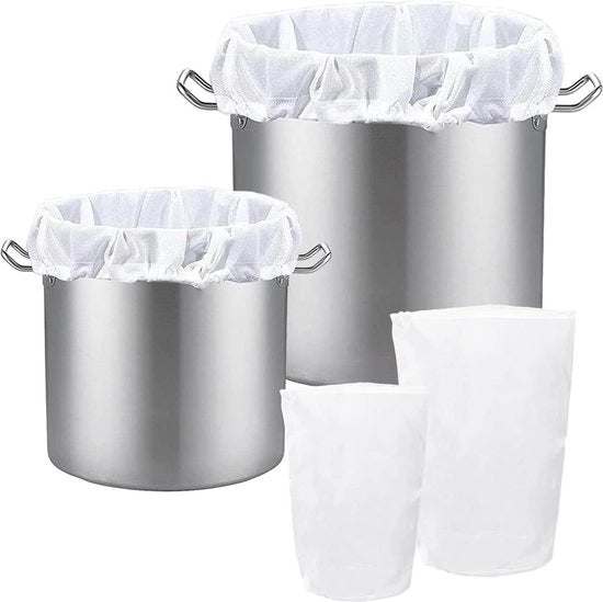 Sacchi di filtrazione in poliestere 20 x 30 cm/30 x 45 cm - filtro reutilizzabile a maglia fine - per vino-birra-cafè-succo-marmellata-yogurt