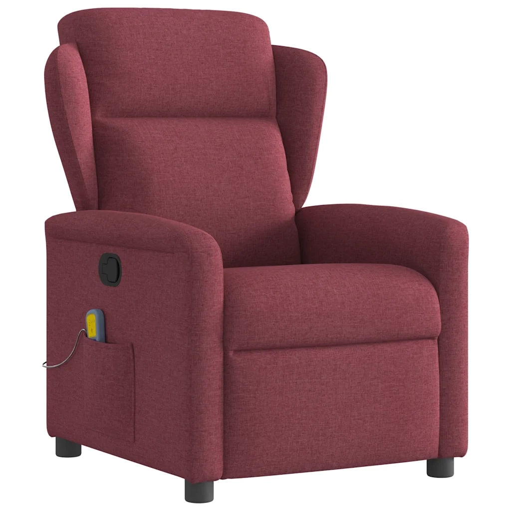 Poltrona Massaggiante Reclinabile Rosso Vino in Tessuto 4015589