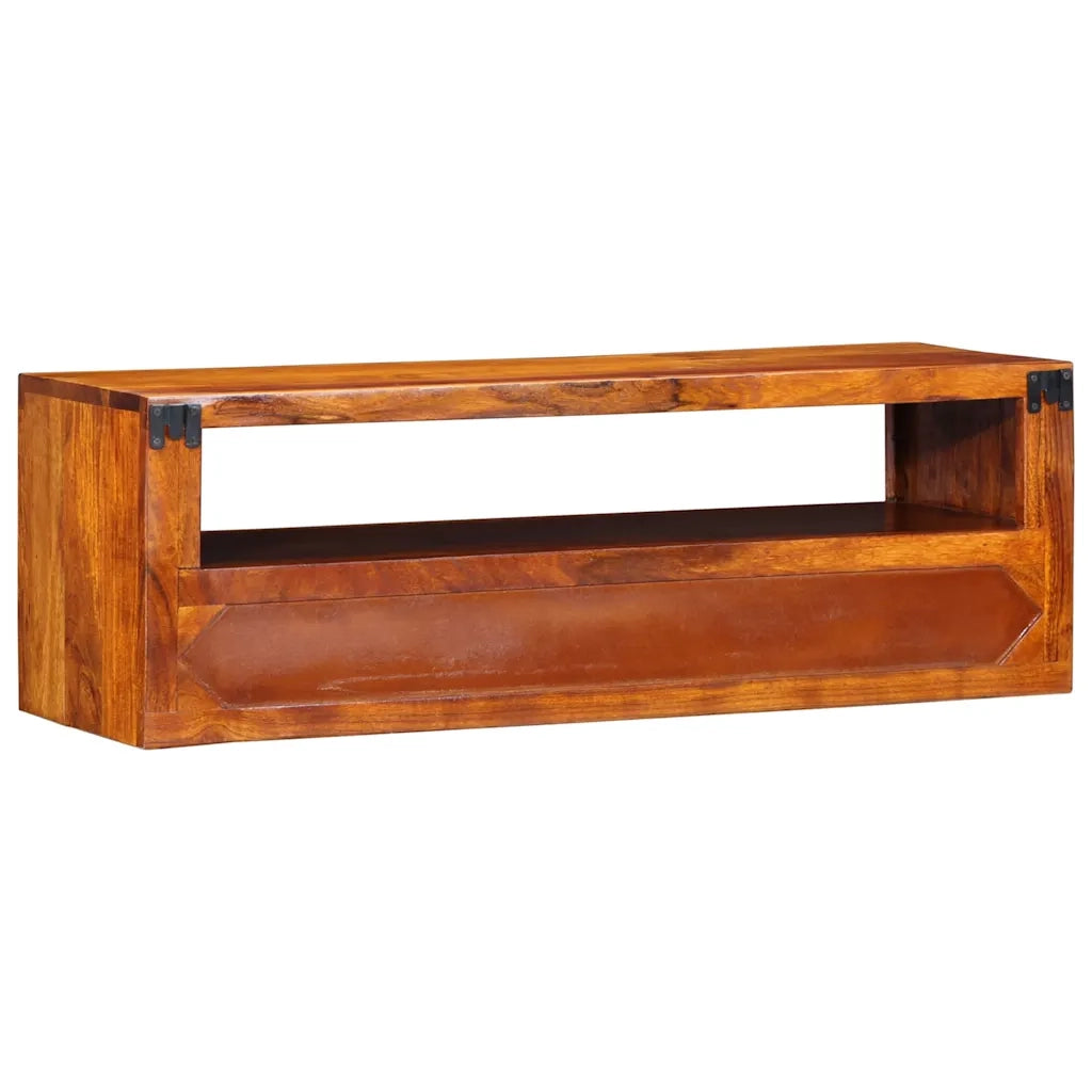 Mobile TV a Parete Multicolore 90x30x30 Legno Massello Acacia 4016504