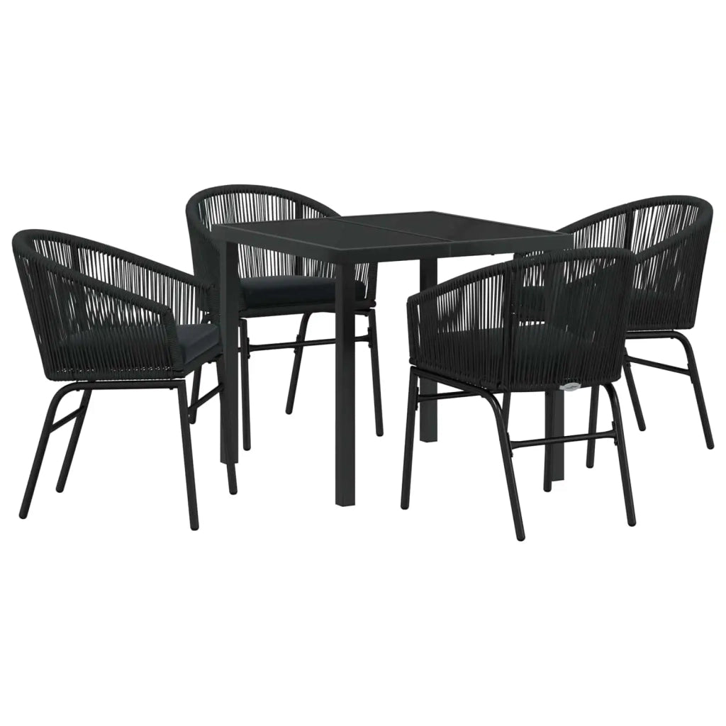 Set da Pranzo per Giardino 5 pcs Nero 3379346