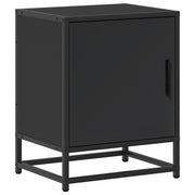 Comodino | Armadio da Notte | Mobiletto da notte Nero 40x31x50 cm Legno Multistrato e Metallo