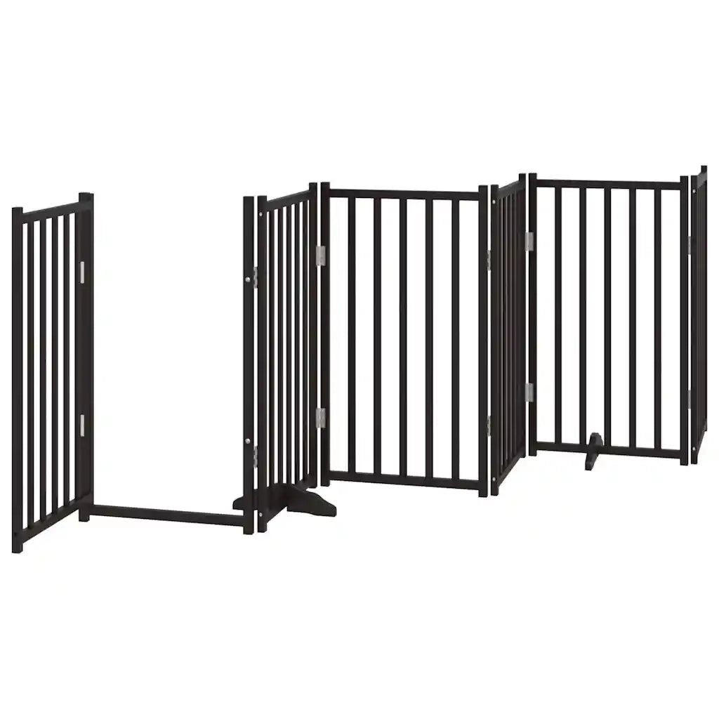 vidaXL Cancello Cani Porta Pieghevole Nero 15 Pannelli 750 cm Pioppo
