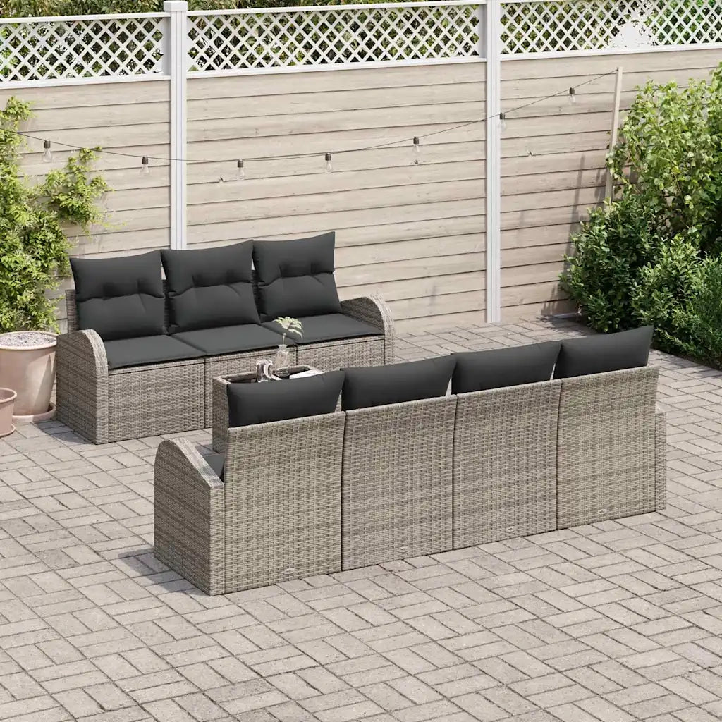 Set Divano da Giardino Grigio 55 x 55 x 37 cm polyrattan