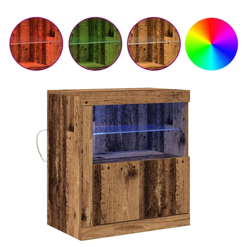 Credenza | Madia LED Marrone 60,5 x 37 x 67 cm Legno multistrato