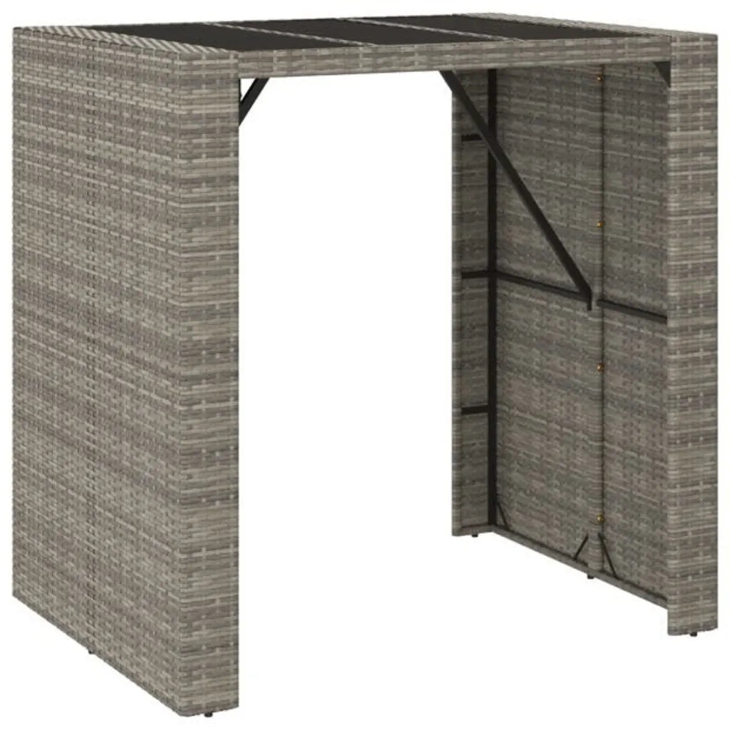 Set da Bar da Giardino 5 pz Grigio in Polyrattan