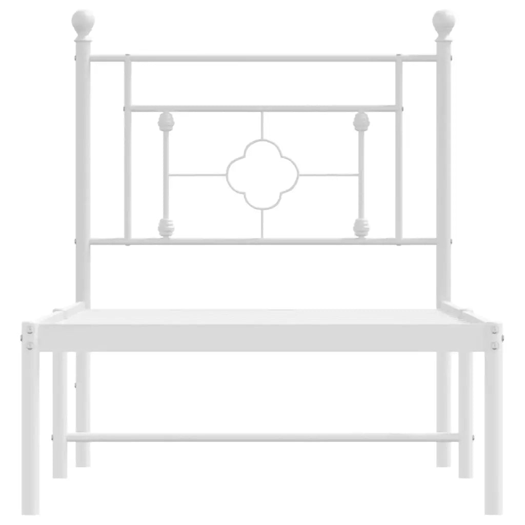 Giroletto senza Materaso con Testiera Metallo Bianco 75x190 cm 374378