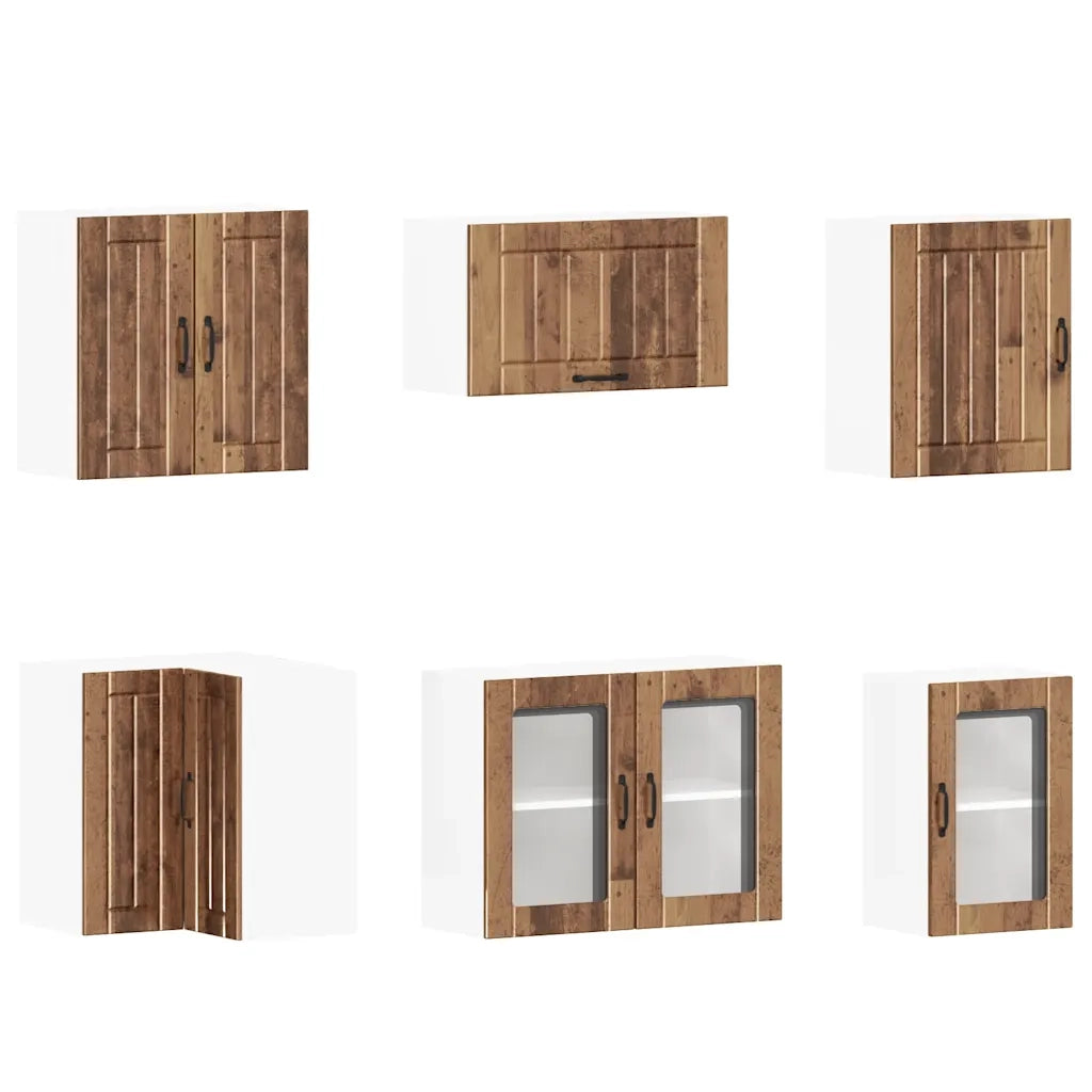 Set Mobili da Cucina 11 pz Lucca Legno Antico in Truciolato