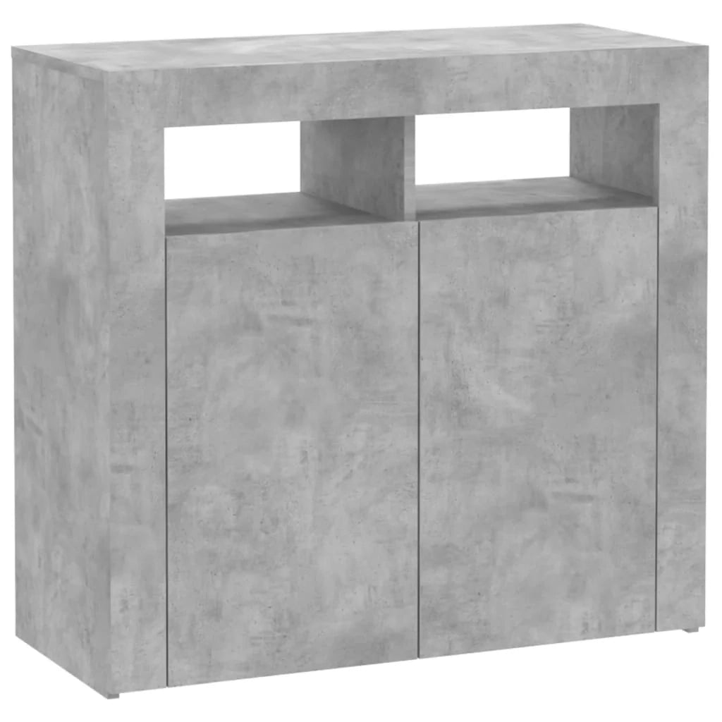 Buffet credenza cassettiera armadio mobile contenitore organizer per cucina soggiorno salotto con luci LED 80 x 35 x 75 cm grigio 02_0030006