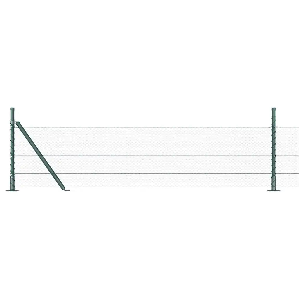 vidaXL Recinzione con pali. Verde 0.5 x 50 m Acciaio rivestito in PVC