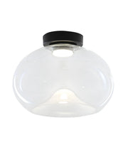 Brena - Lampada da soffitto rotonda con led integrato Fabas Luce - Applique LED 19W dimmerabile - Trasparente concava