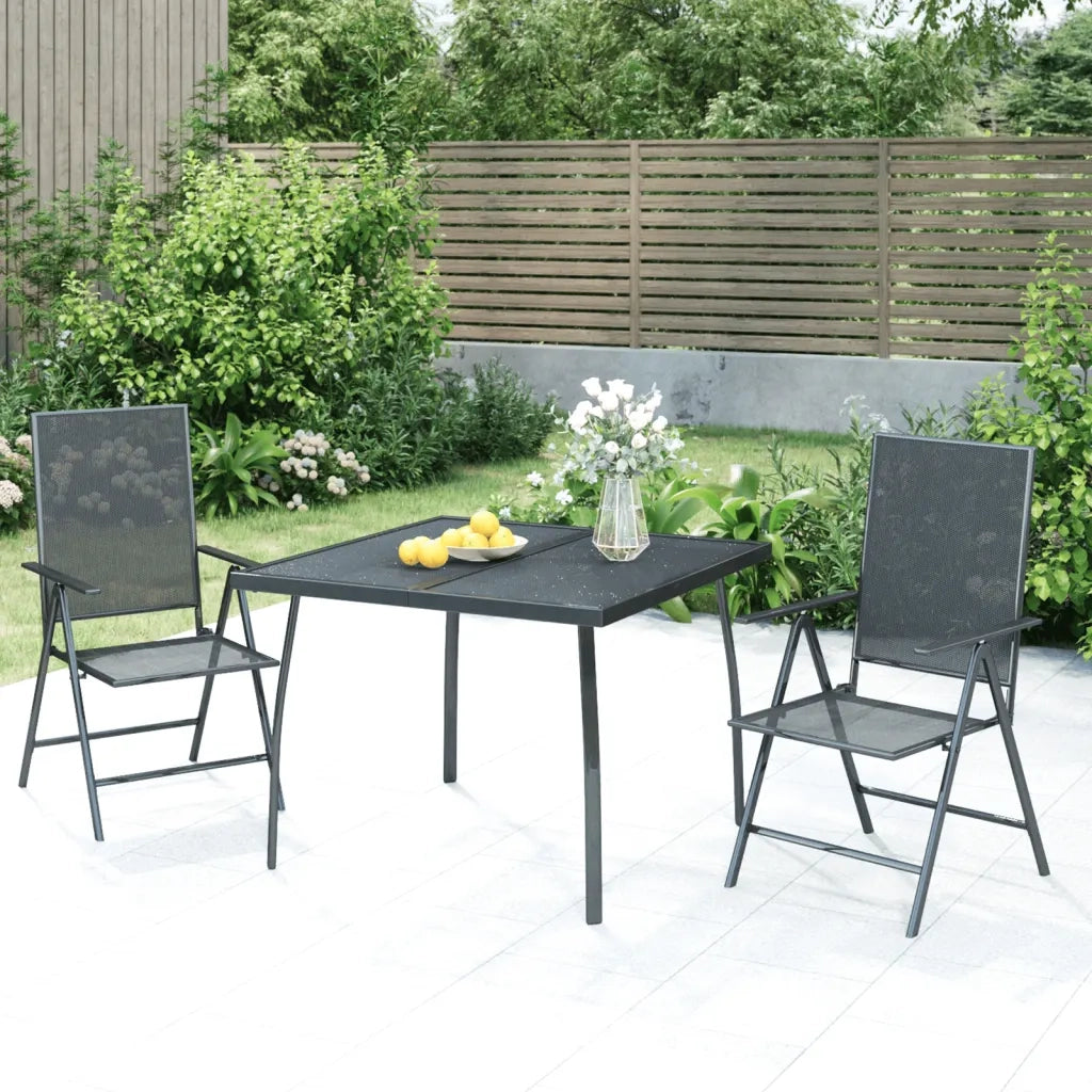 Set da Pranzo da Giardino 3 pz in Acciaio Antracite 3187977