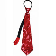 Trade Shop - Cravatta Paillettes Rosso Teatro Paillette Raso Cravattino Frack Festa Ballo -