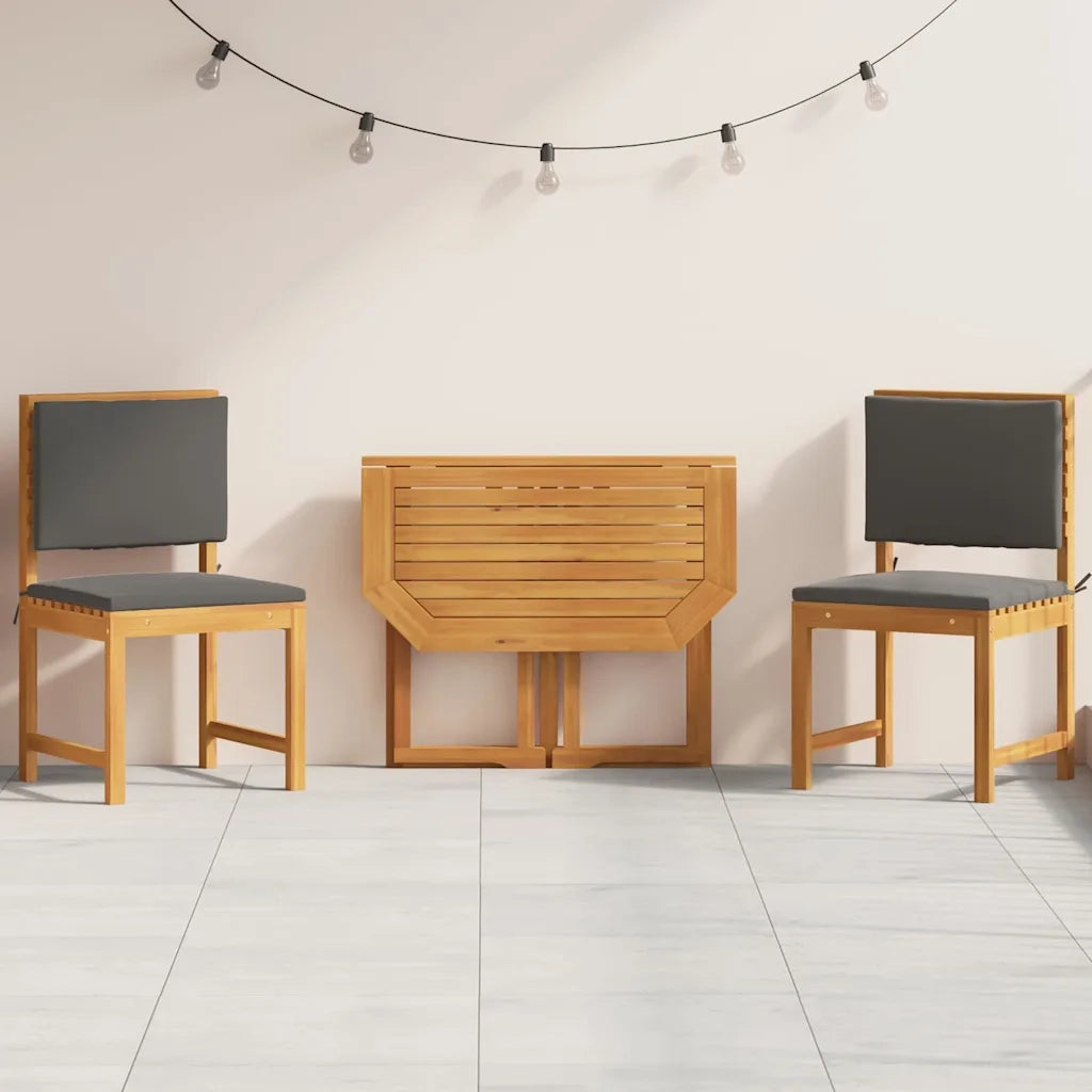 Set Bistro da Giardino 3 pcs Marrone Legno di Acacia Massello 3329112