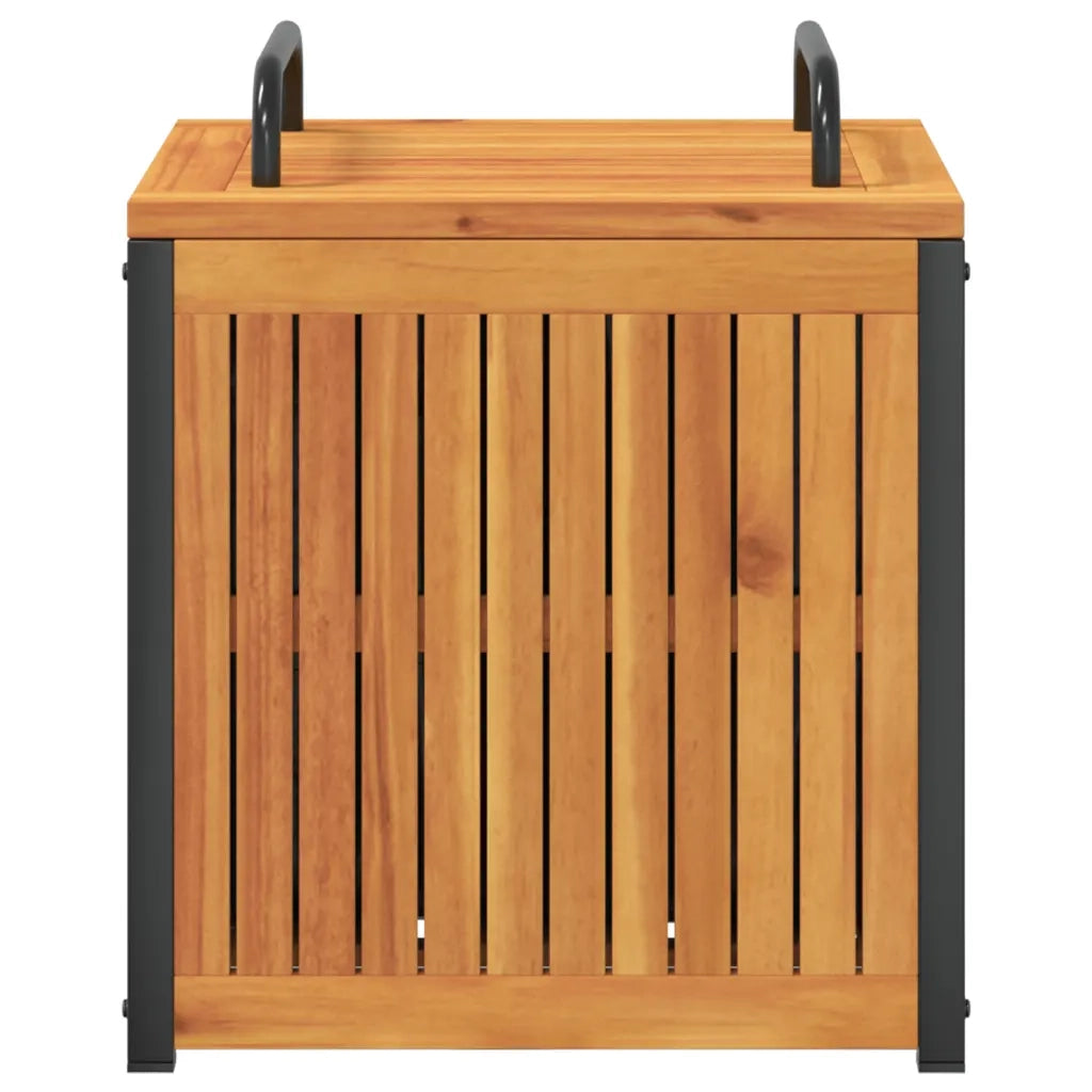Cassa da Esterno per Cuscini 45x45x45/53cm in Legno e Acciaio