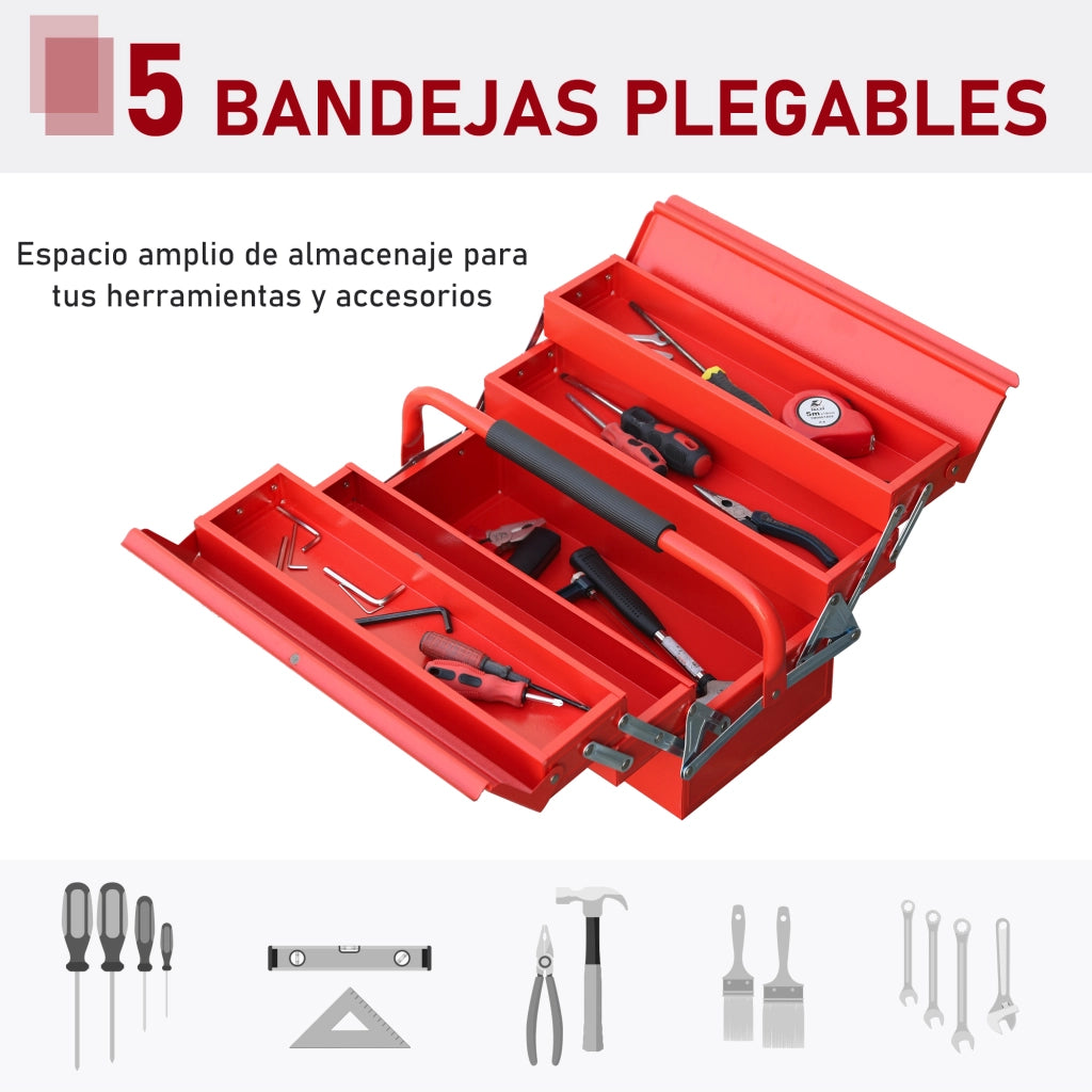 Cassa attrezzi in metallo ¨C zephmum ¨C rosso 45x20x34,5 cm