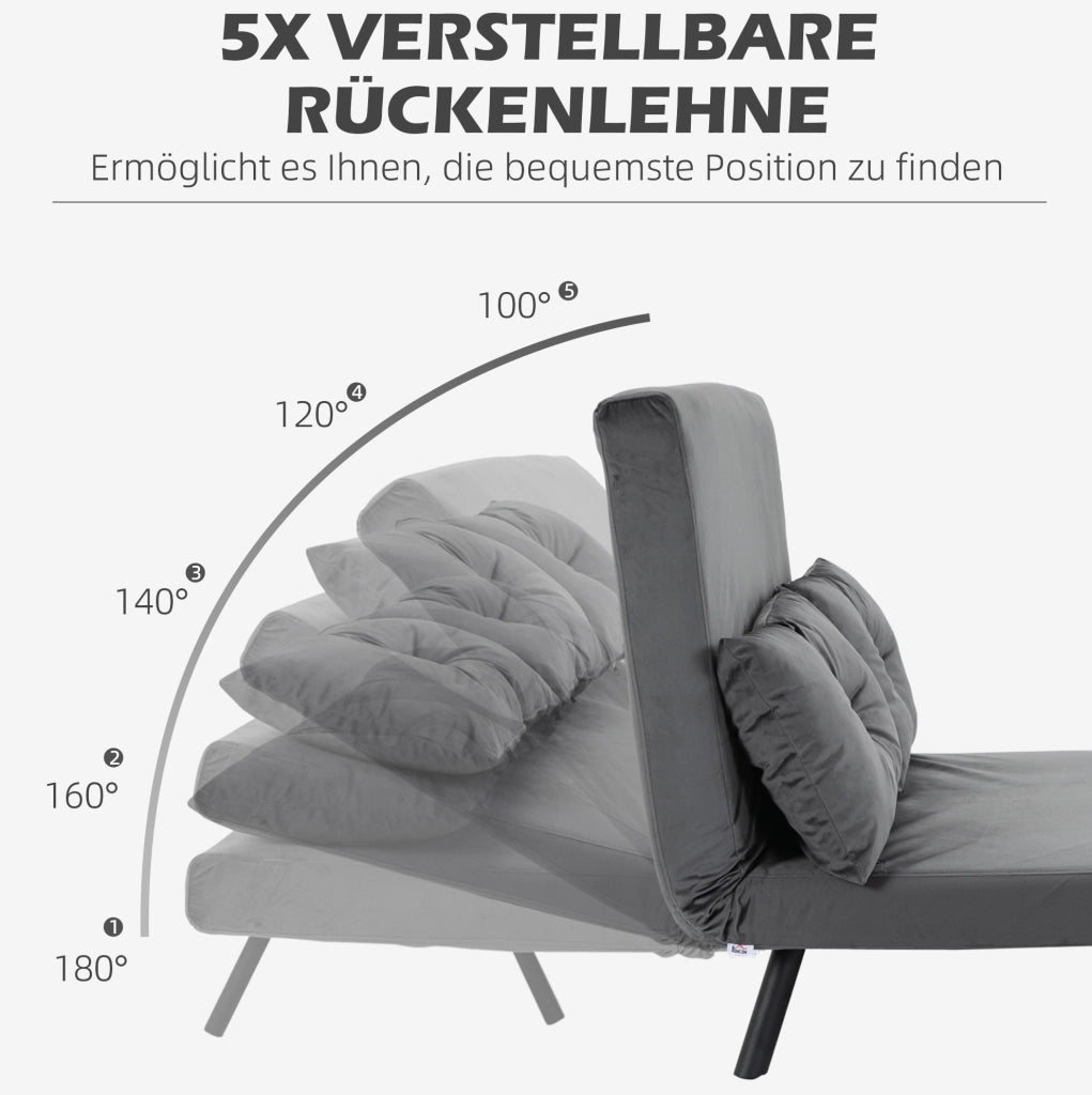 Poltrona letto reclinabile grigio scuro 102x73x81 cm