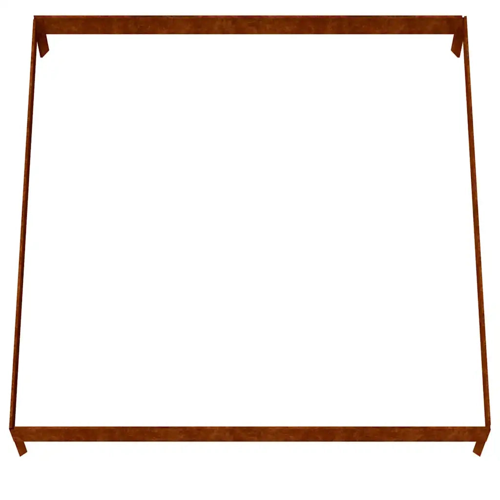 Fioriera | Cassetta per fiori | Vaso Rialzata da Giardino 100x100x18,5 cm in Acciaio Corten