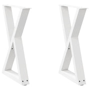 Gambe per tavolo da pranzo 2 pz bianche 50x(72-73,3) cm in acciaio 4012717