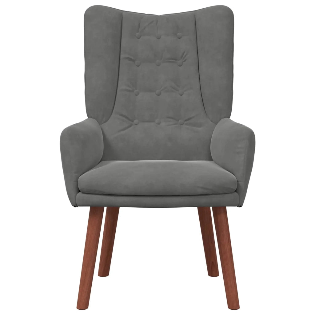 Poltrona | Sedia Relax Grigio scuro 63 x 67 x 94 cm Velluto