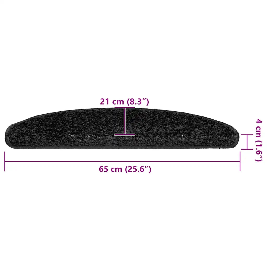 Tappetini per scale 20 pz | Gradini per Scale 65x21x4 cm Nero Semicircolari Grandi