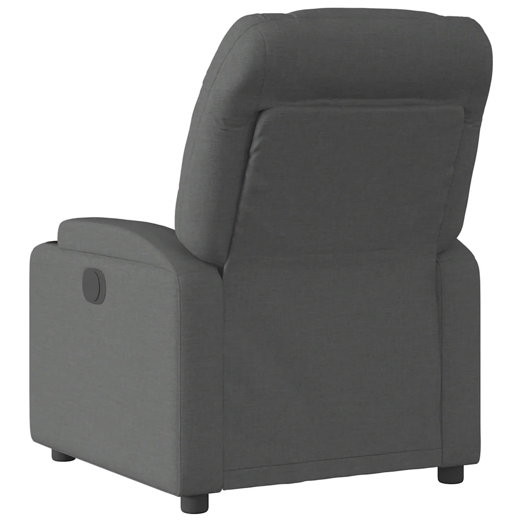 Poltrona | Sedia Relax Elettrica Reclinabile Grigio Scuro in Tessuto