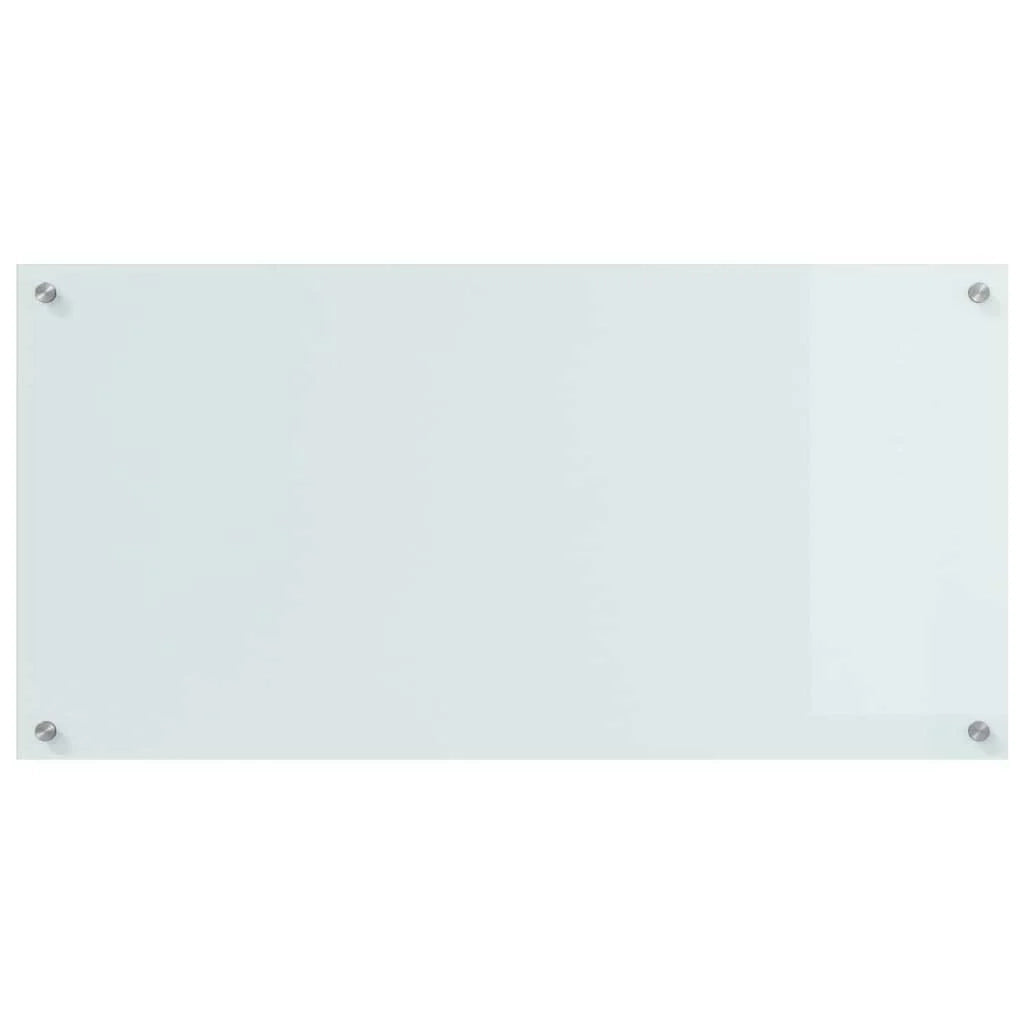 Set di 2 pratici paraschizzi da cucina resistenti al calore 100 x 50 cm in vetro temperato bianco 02_0056292