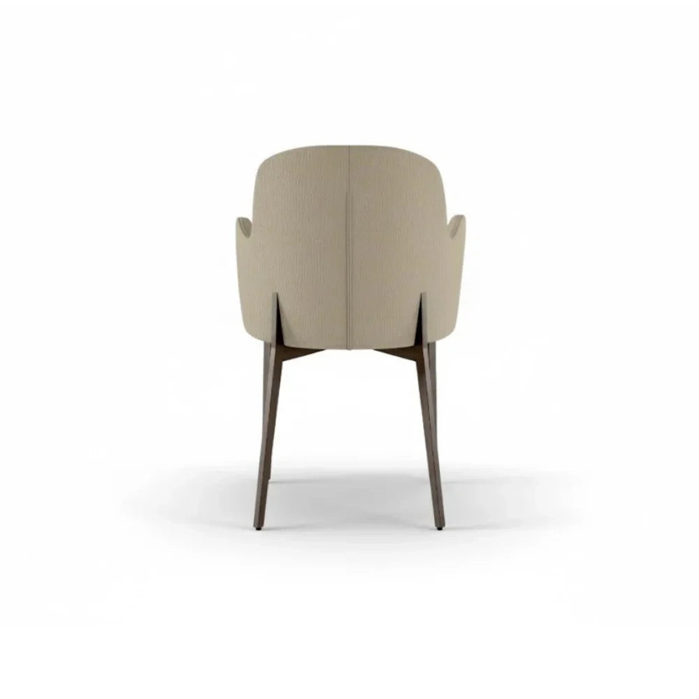 Set di 4 sedie da pranzo imbottite in tessuto beige Hug con struttura in metallo facili da pulire | Duzzle