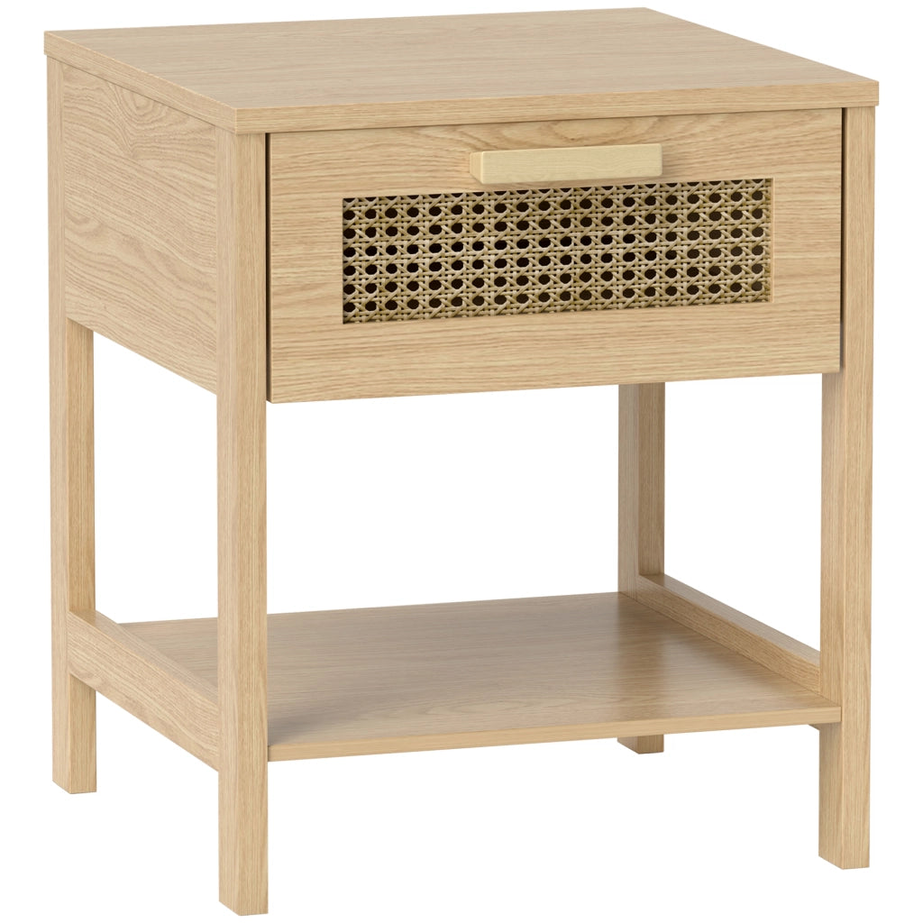 Comodino con cassetto ¨C zephmum ¨C MDF bianco 40x40x48 cm