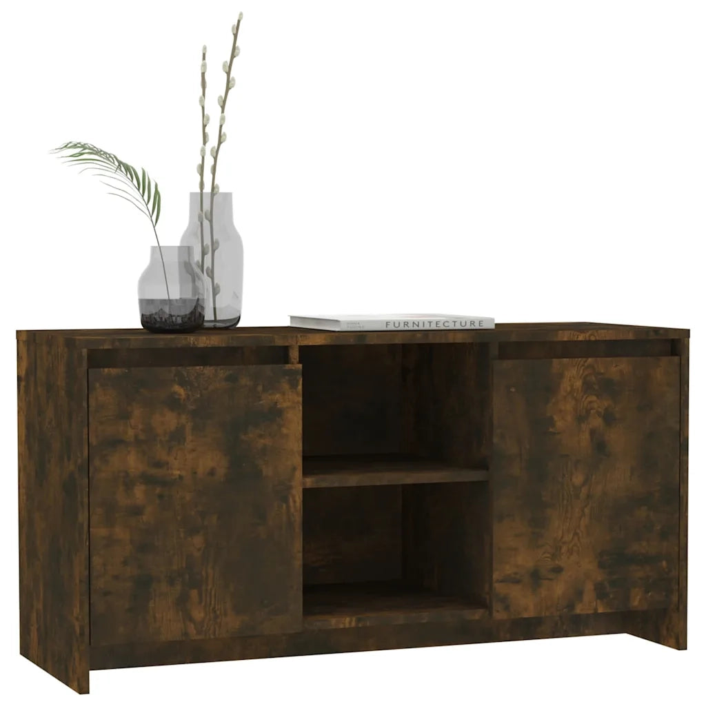 Mobile Porta TV-Credenza TV Rovere Fumo 102x37,5x52,5 cm in Truciolato