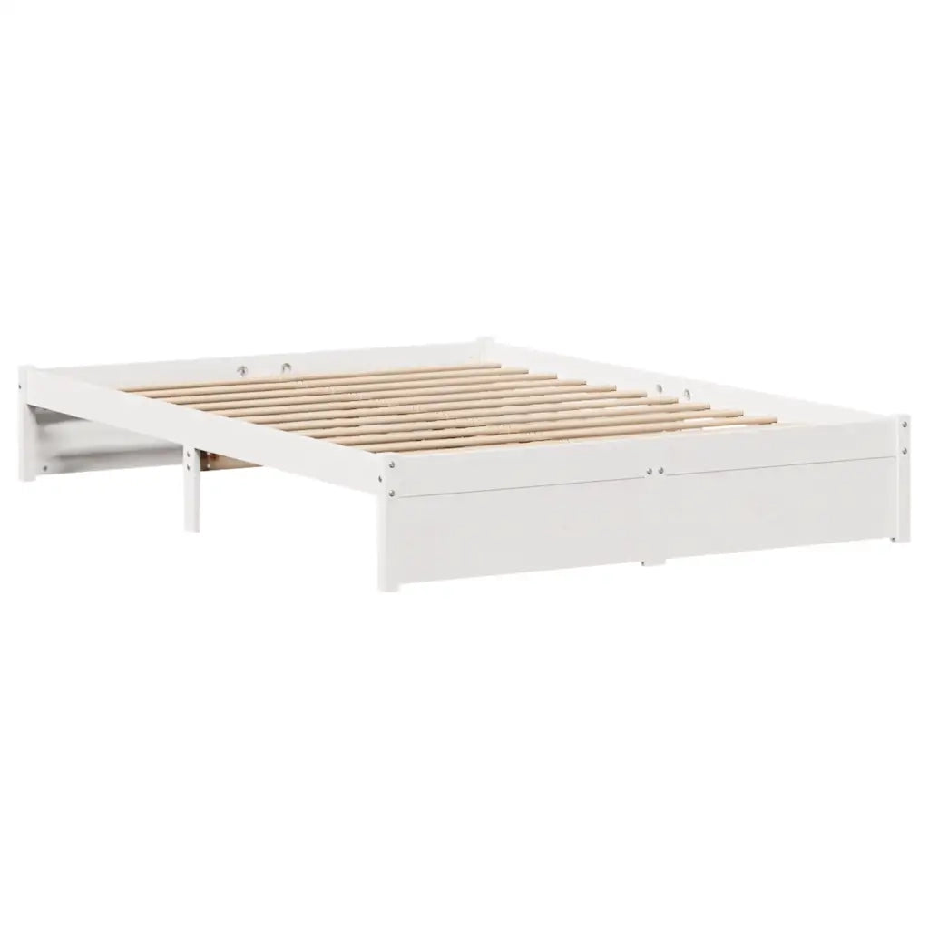 Letto senza Materasso Bianco 120x200 cm Legno Massello di Pino