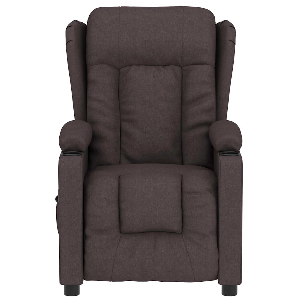Poltrona Massaggio Reclinabile Elettrica Marrone Scuro Tessuto cod mxl 32186