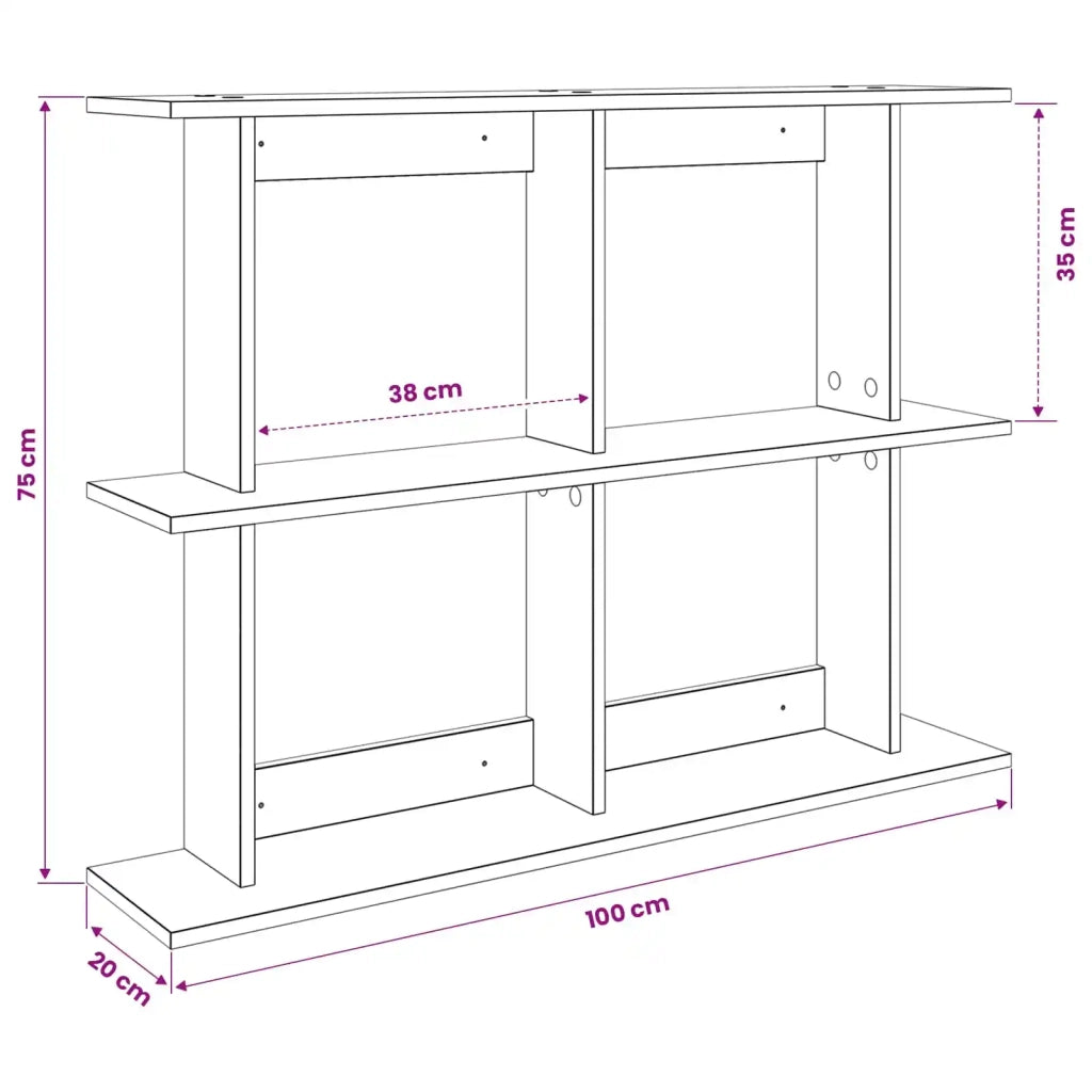 Scaffale da parete A parete Grigio Cemento 100 x 20 x 75 cm 8012087