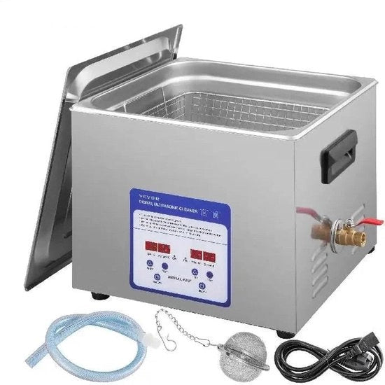 Reinigatore Ultrasuono Portatile - Apparecchio di Pulizia Ultrasuonico Professionale - 40kHz - 220V - Apparecchio di Pulizia per Gioielli e Occhiali - 316 Acciaio Inossidabile - 3L - Argento
