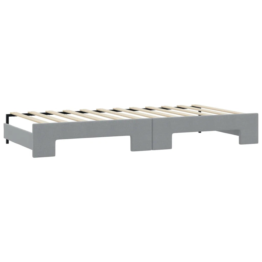 Divano Letto Estraibile Cassetti Grigio Chiaro 80x200cm Tessuto 3197683