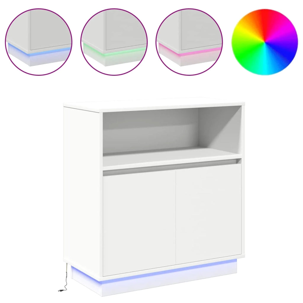 Madia LED Bianco 71 x 34,5 x 75 cm Legno multistrato 869650