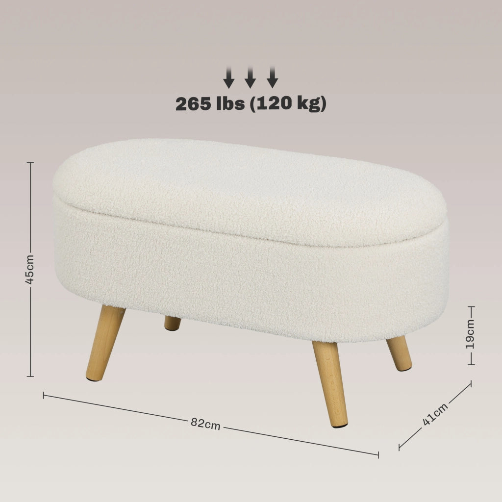 Panca contenitore con coperchio ¨C Xylo ¨C tessuto bianco legno ingresso soggiorno