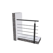 Ringhiera Balaustra in Alluminio Nero Opaco 100x100cm a Fissaggio a Parete, con supporto di collegamento a Parete