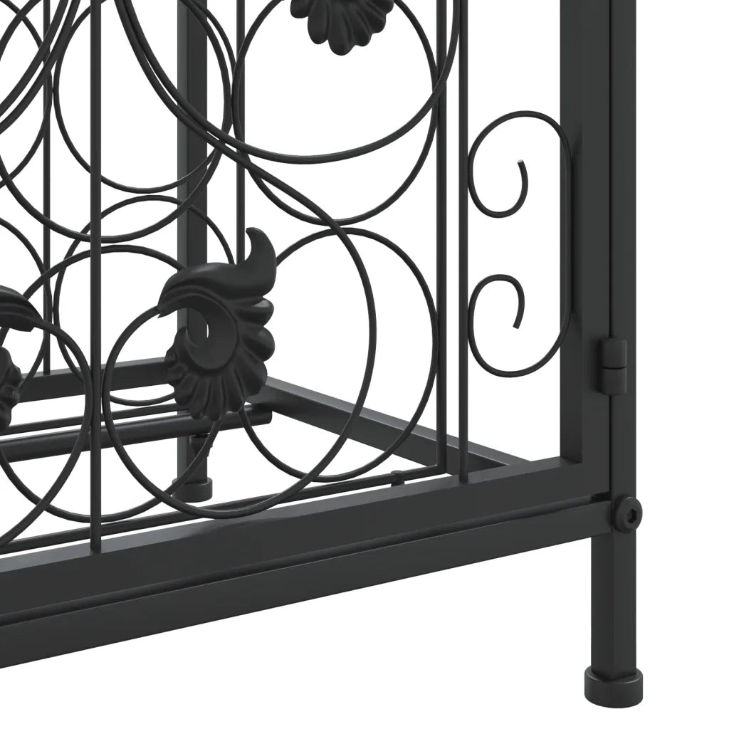 Portavini da 41 Bottiglie Nero 45x36x120cm in Ferro Battuto 358370