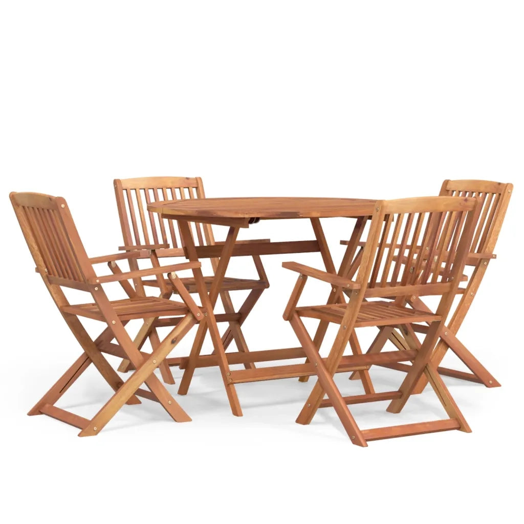 Set da Pranzo per Giardino 5 pz in Legno Massello di Acaciacod mxl 77275