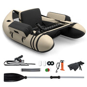 Barca da pesca gonfiabile 135 x 109 x 54 cm design ergonomico con pratico vano portaoggetti PVC beige 20_0010644