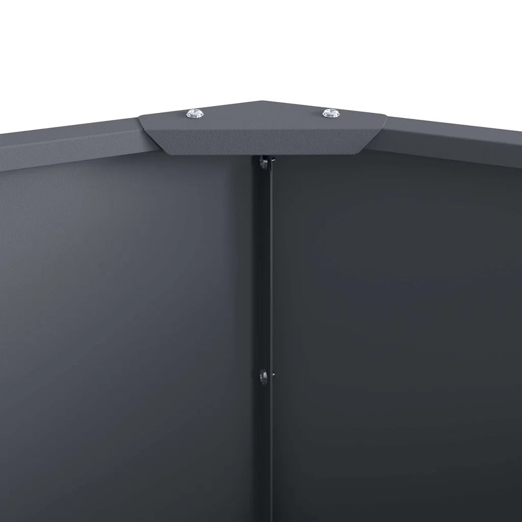 Fioriera-Vaso-Contenitore per Piante Antracite 60 x 60 x 35 cm Acciaio